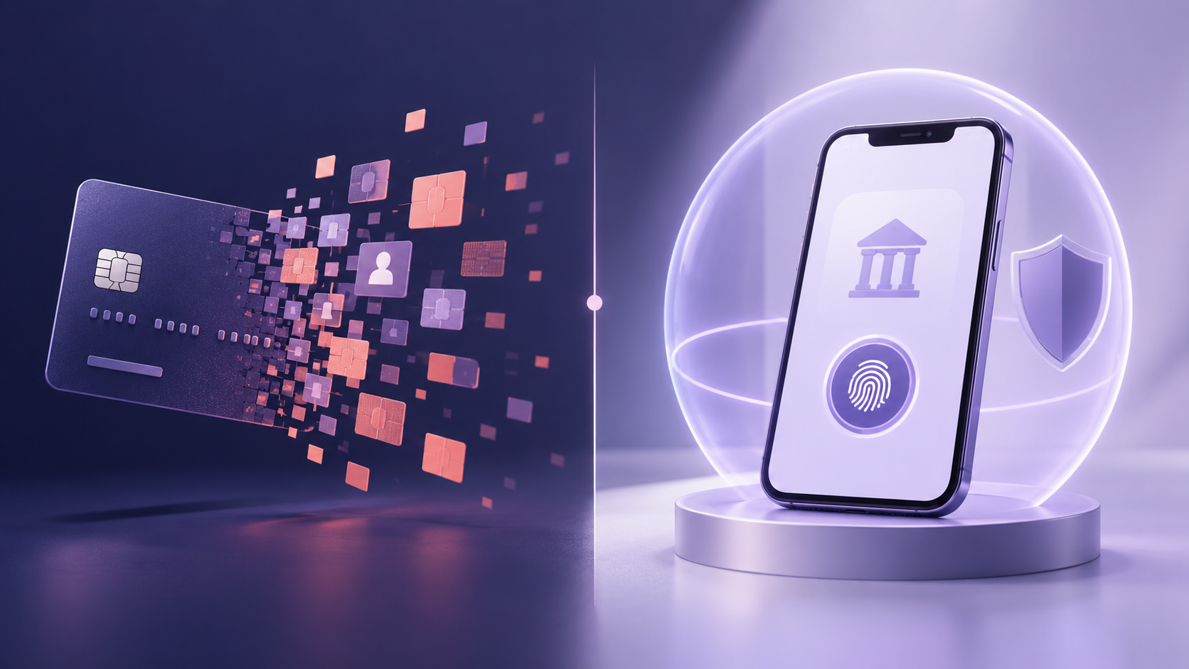 A conceptual comparison between exposed reusable card data and a protected bank-app payment